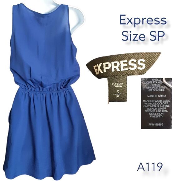 Express, Royal blue, Sleeveless Dress, Size SP - Picture 2 of 2